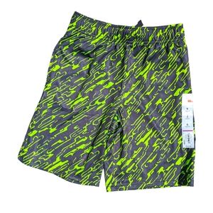 Jumping Beans Boys size 6 Green/Black Active Athletic Short w/Drawstring/Pockets